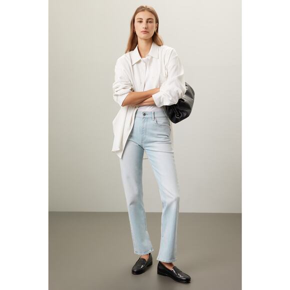 DL1961 Patti Straight Leg High Rise Light Wash Denim Blue Jeans Size 29 - Picture 1 of 15